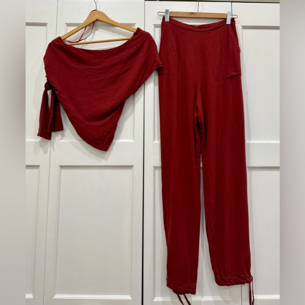 Free People Road to Morocco  Burgundy Pant Set size XS